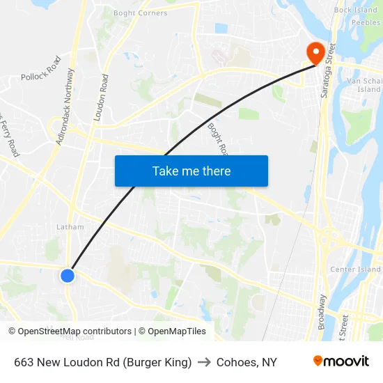 663 New Loudon Rd (Burger King) to Cohoes, NY map