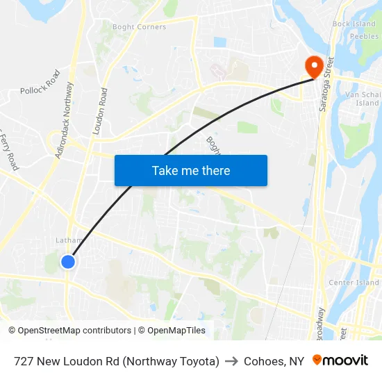 727 New Loudon Rd (Northway Toyota) to Cohoes, NY map