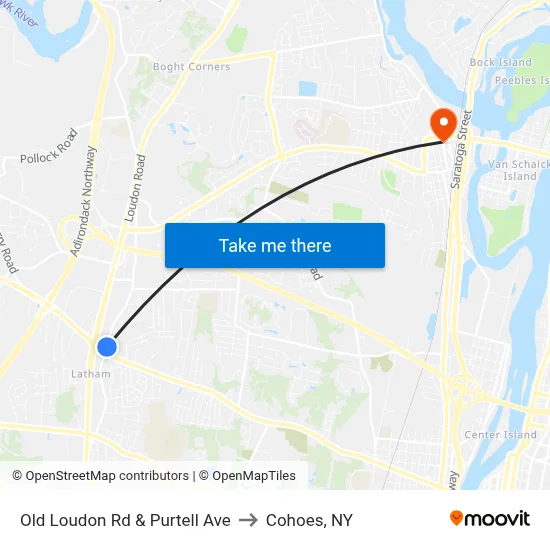 Old Loudon Rd & Purtell Ave to Cohoes, NY map