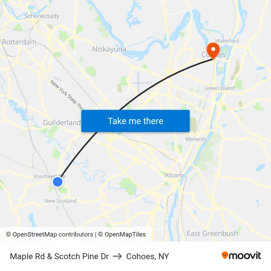 Maple Rd & Scotch Pine Dr to Cohoes, NY map