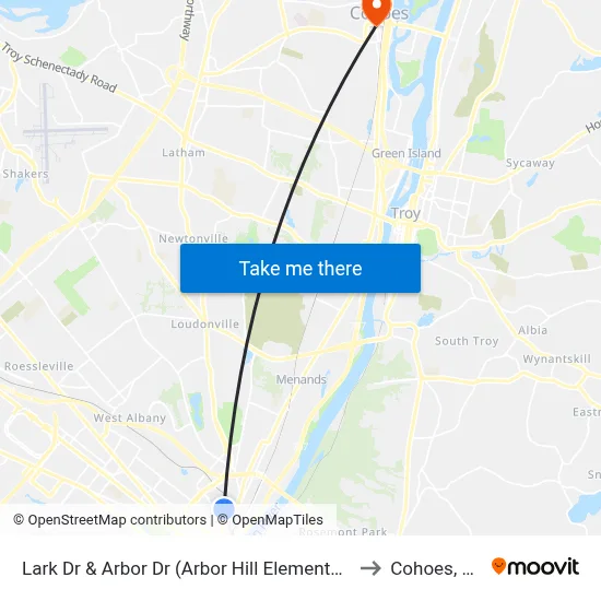 Lark Dr & Arbor Dr (Arbor Hill Elementary) to Cohoes, NY map