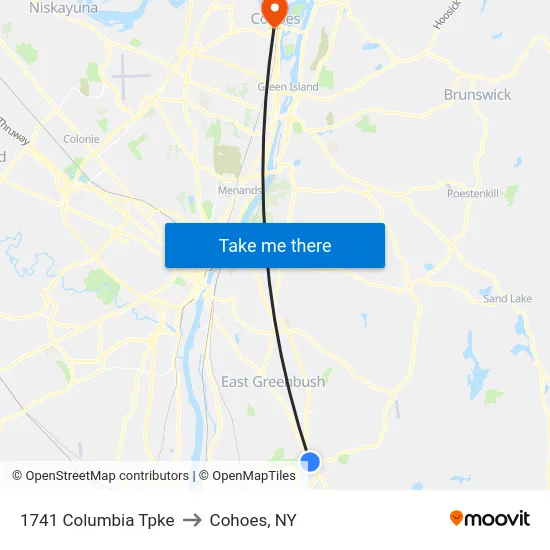 1741 Columbia Tpke to Cohoes, NY map