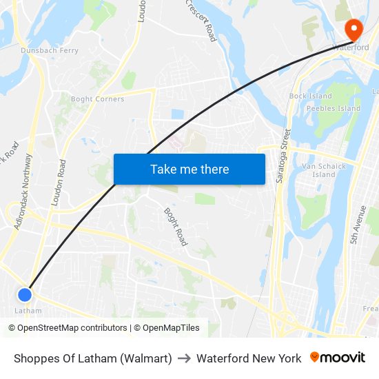 Shoppes Of Latham (Walmart) to Waterford New York map