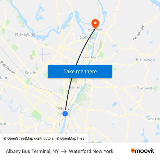 Us to Waterford New York map