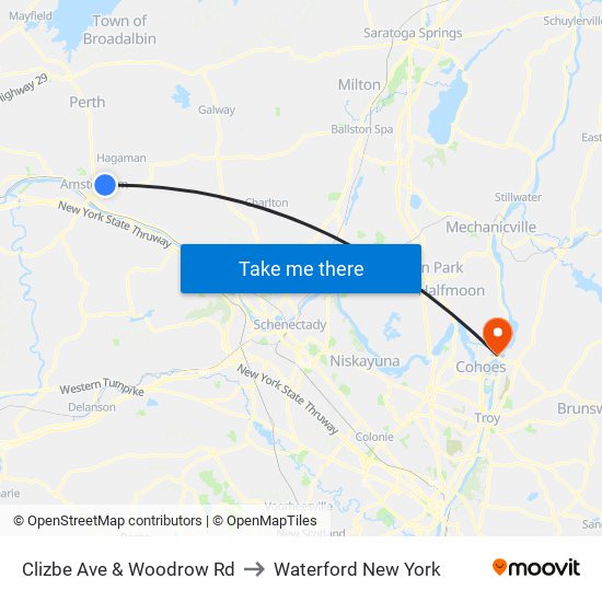 Clizbe Ave & Woodrow Rd to Waterford New York map