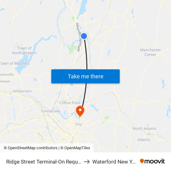 Ridge Street Terminal-On Request to Waterford New York map