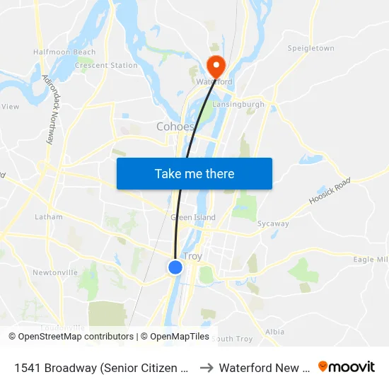 1541 Broadway (Senior Citizen Center) to Waterford New York map