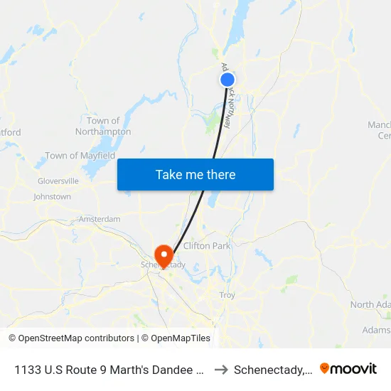 1133 U.S Route 9 Marth's Dandee Creme to Schenectady, NY map