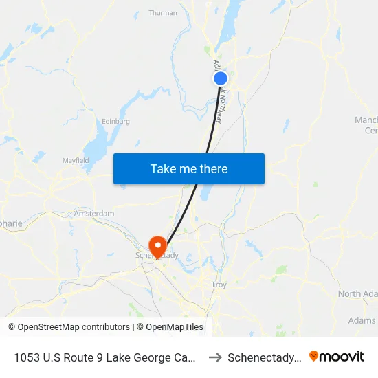 1053 U.S Route 9 Lake George Campsites to Schenectady, NY map