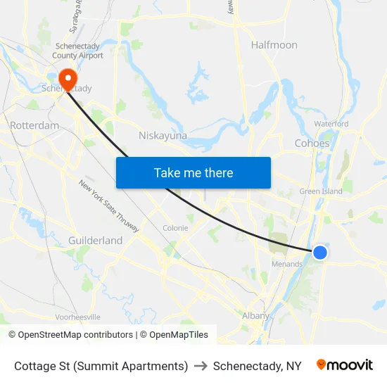 Cottage St (Summit Apartments) to Schenectady, NY map