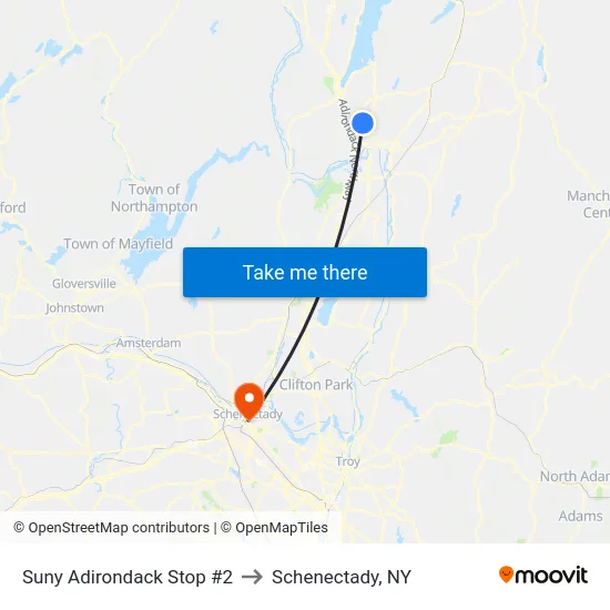 Suny Adirondack Stop #2 to Schenectady, NY map
