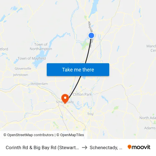Corinth Rd & Big Bay Rd (Stewarts) to Schenectady, NY map