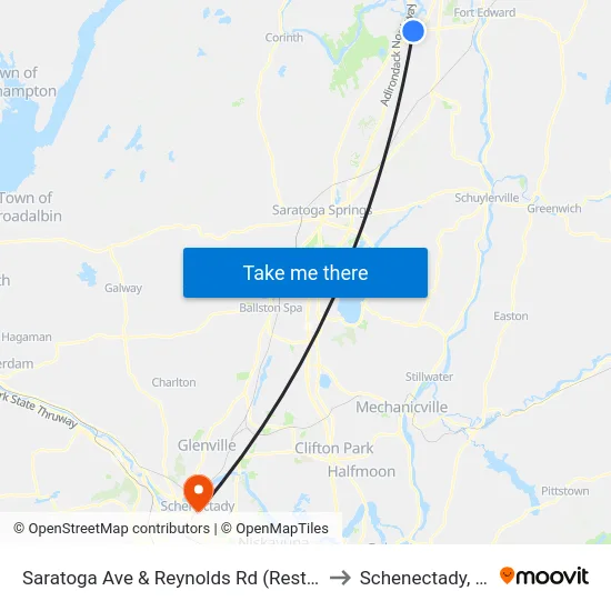 Saratoga Ave & Reynolds Rd (Restore) to Schenectady, NY map