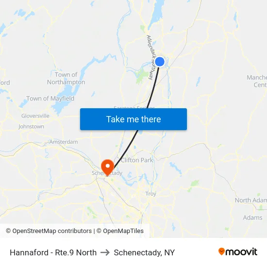 Hannaford - Rte.9 North to Schenectady, NY map