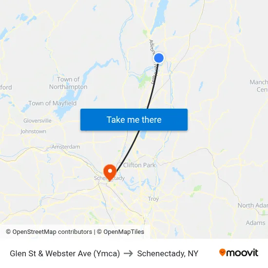 Glen St & Webster Ave (Ymca) to Schenectady, NY map