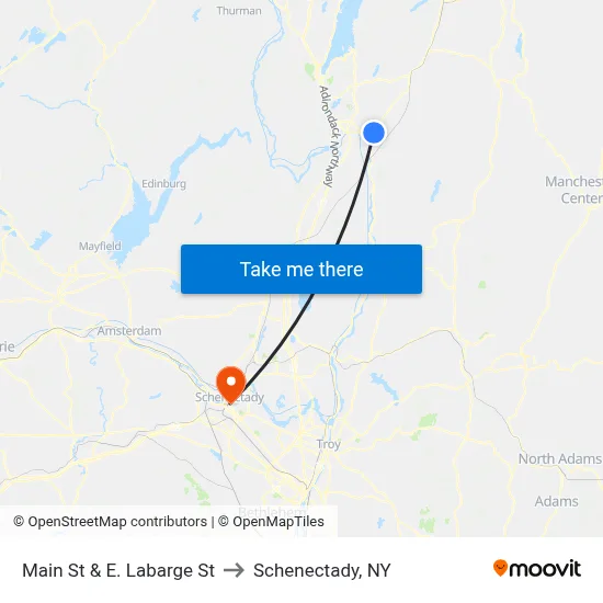 Main St & E. Labarge St to Schenectady, NY map