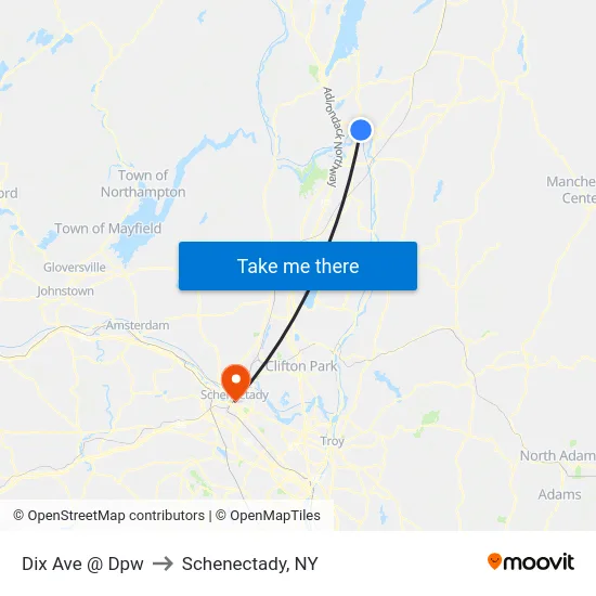 Dix Ave @ Dpw to Schenectady, NY map