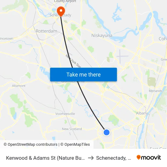 Kenwood & Adams St (Nature Bus) to Schenectady, NY map