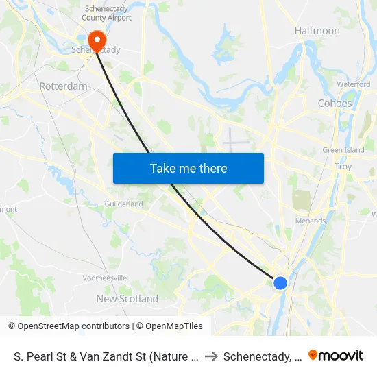 S. Pearl St & Van Zandt St (Nature Bus) to Schenectady, NY map
