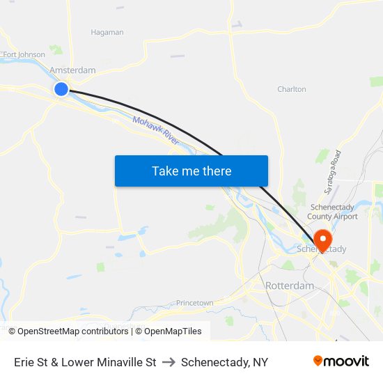 Erie St & Lower Minaville St to Schenectady, NY map