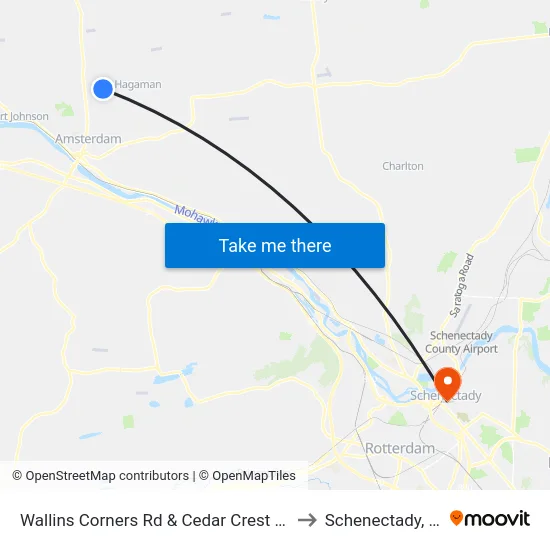 Wallins Corners Rd & Cedar Crest Apts to Schenectady, NY map