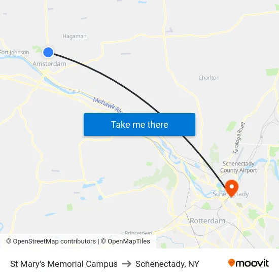 St Mary's Memorial Campus to Schenectady, NY map