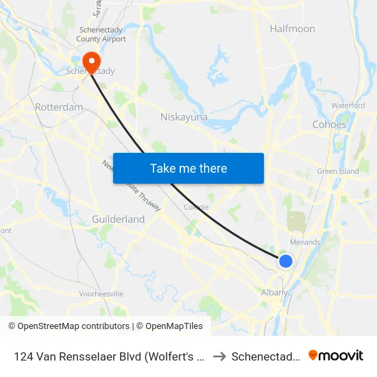 124 Van Rensselaer Blvd (Wolfert's Roost Cc) to Schenectady, NY map