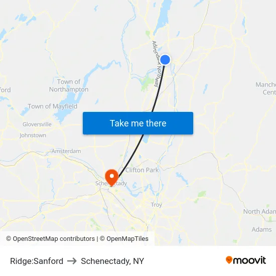 Ridge:Sanford to Schenectady, NY map