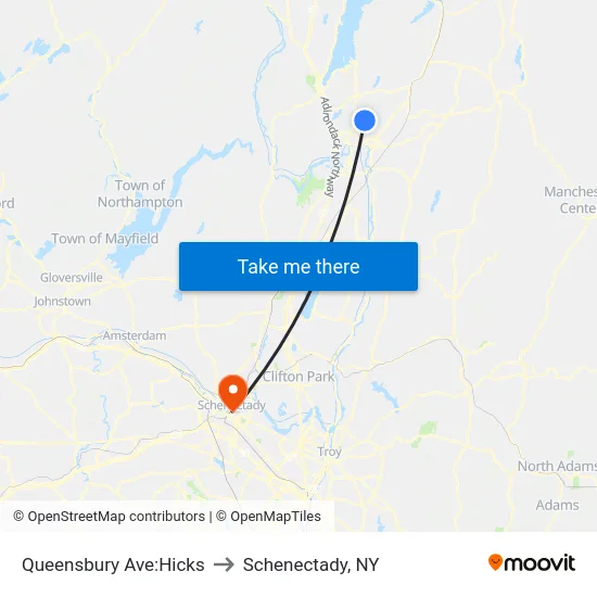 Queensbury Ave:Hicks to Schenectady, NY map