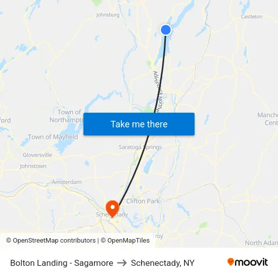 Bolton Landing - Sagamore to Schenectady, NY map
