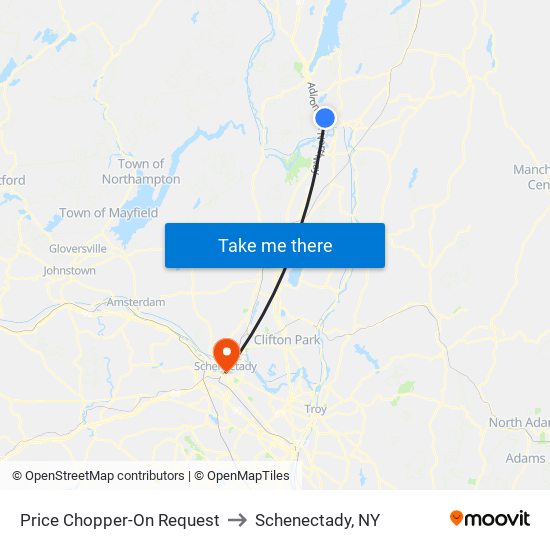 Price Chopper-On Request to Schenectady, NY map