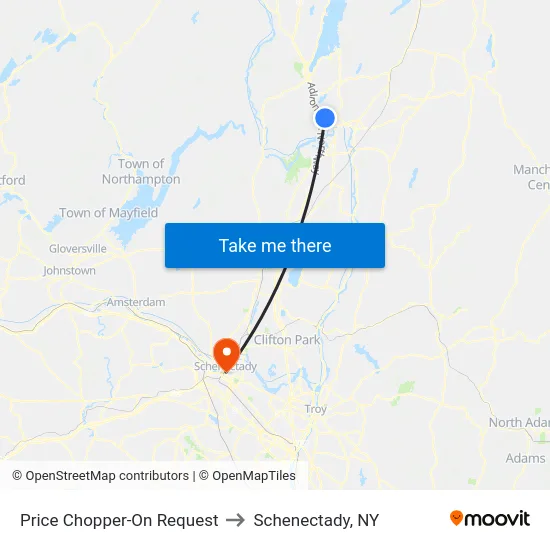Price Chopper-On Request to Schenectady, NY map