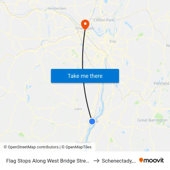 Flag Stops Along West Bridge Street (Eb) to Schenectady, NY map