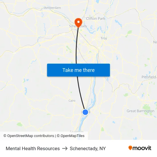 Mental Health Resources to Schenectady, NY map