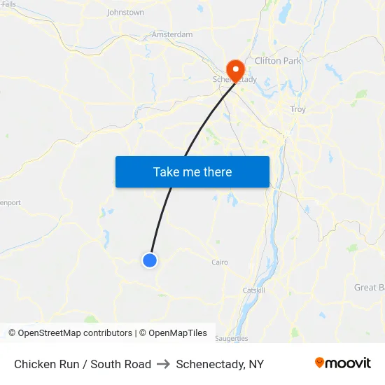 Chicken Run / South Road to Schenectady, NY map