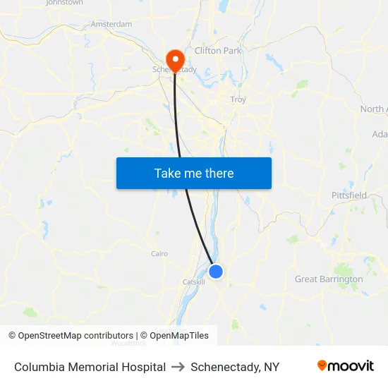 Columbia Memorial Hospital to Schenectady, NY map