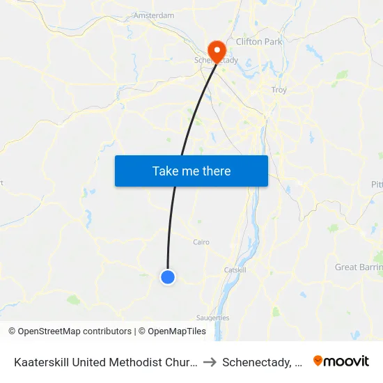 Kaaterskill United Methodist Church to Schenectady, NY map