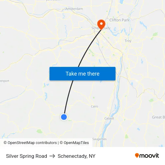 Silver Spring Road to Schenectady, NY map