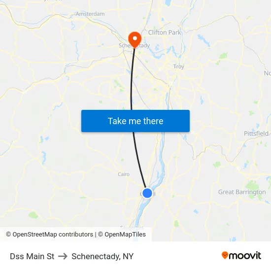 Dss Main St to Schenectady, NY map