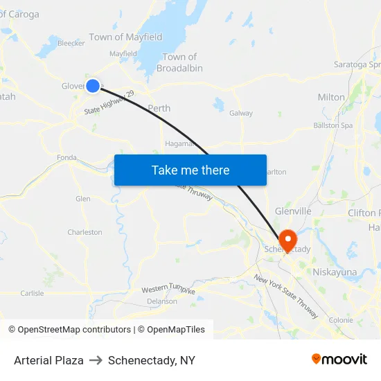 Arterial Plaza to Schenectady, NY map