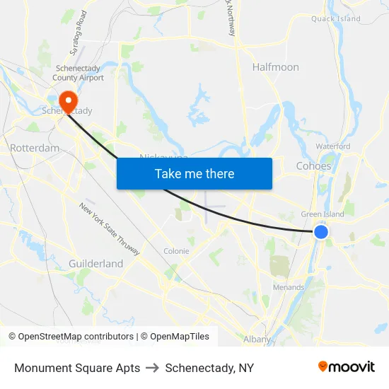 Monument Square Apts to Schenectady, NY map