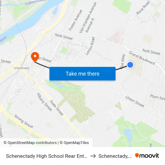 Schenectady High School Rear Entrance to Schenectady, NY map