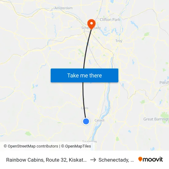 Rainbow Cabins, Route 32, Kiskatom to Schenectady, NY map