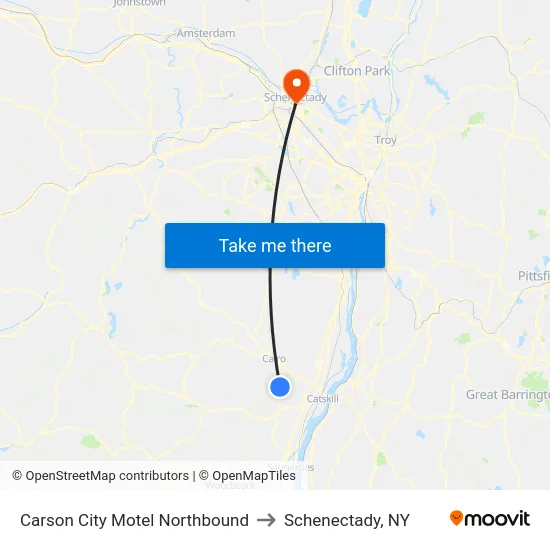 Carson City Motel Northbound to Schenectady, NY map