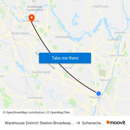 Warehouse District Station-Broadway & Pleasant St to Schenectady, NY map