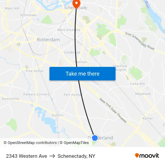 2343 Western Ave to Schenectady, NY map