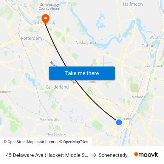 45 Delaware Ave (Hackett Middle School) to Schenectady, NY map