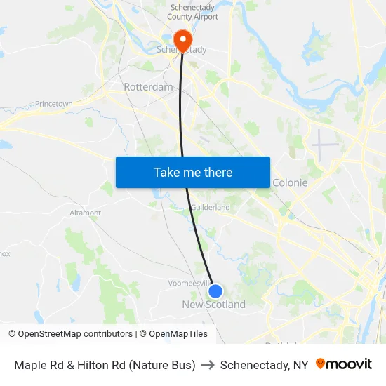 Maple Rd & Hilton Rd (Nature Bus) to Schenectady, NY map