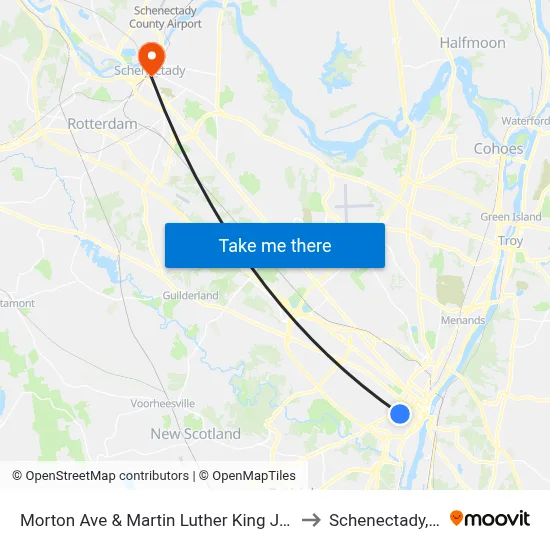 Morton Ave & Martin Luther King Jr. Blvd to Schenectady, NY map