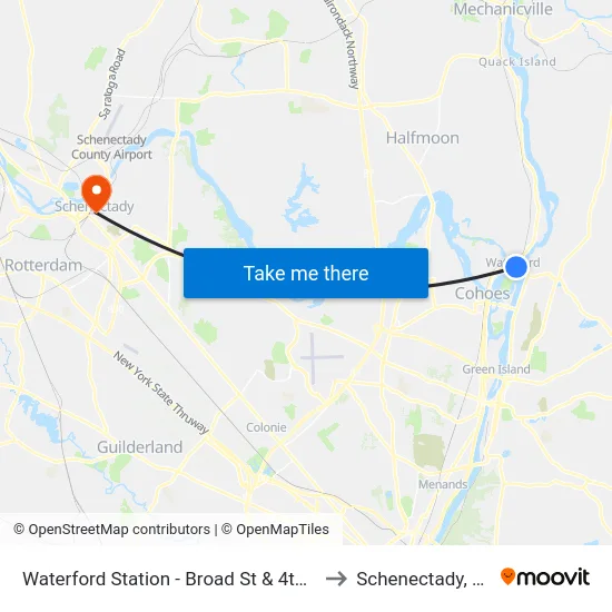 Waterford Station - Broad St & 4th St to Schenectady, NY map